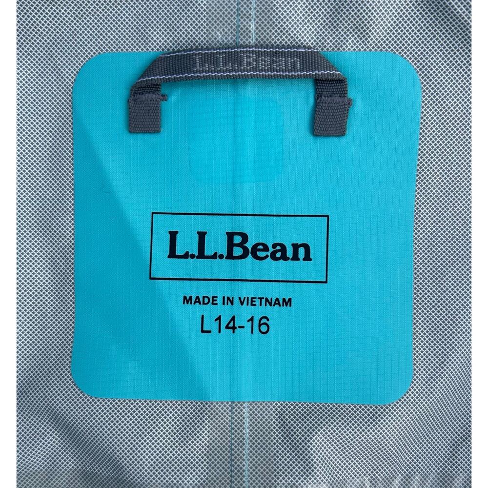 L.L. Bean Kids Waterproof Rain Jacket Hooded Teal Size L 14–16 - Picture 5 of 5